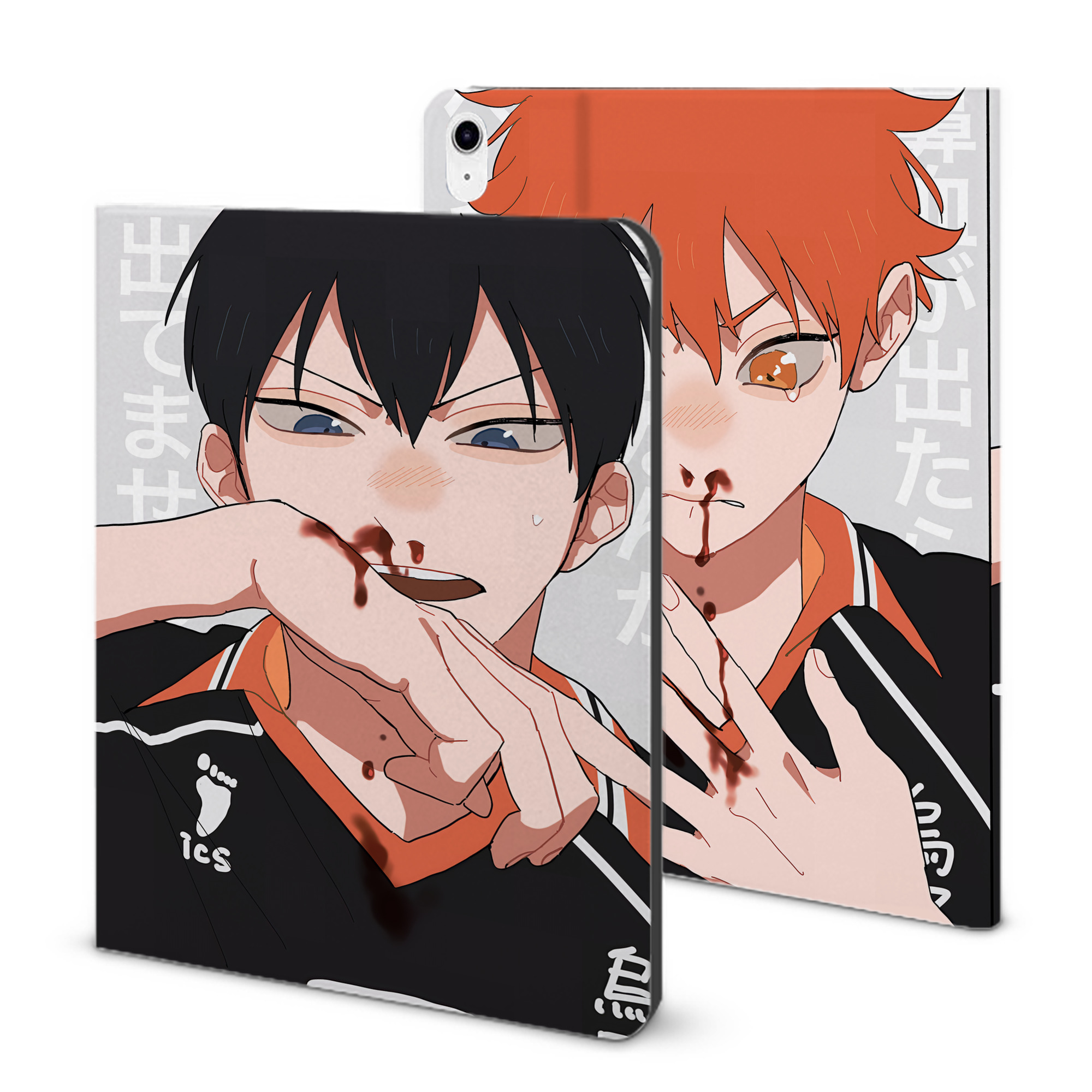（画像用） ハイキュー!! Haikyu!! IPad ケース ブック型 PUレザー TPU 耐衝撃 軽量 薄型 ペン収納なし 全面保護 IPad 各モデル対応